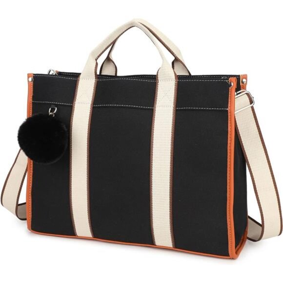 Laptop Bag for Women 15.6 Inch Lightweight Canvas Tote Bags - Picture 1 of 7